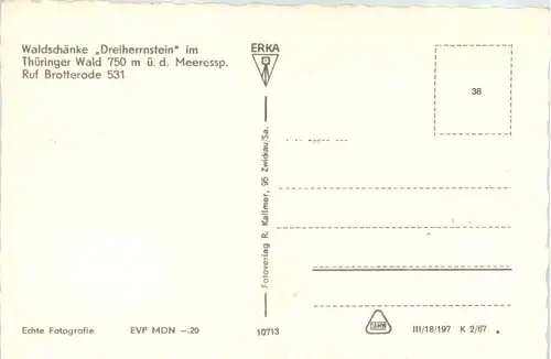 Brotterode, Waldschänke Dreiherrnstein im Thür. Wald -512968