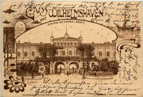 Gruss aus Wilhelmshaven - Kaiserl. Werft - Litho -498824