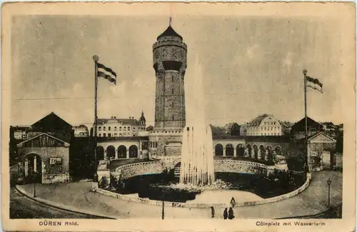 Düren, Cölnplatz mit Wasserturm -514316