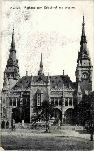 Aachen, Rathaus vom Katschhof aus gesehen -513630