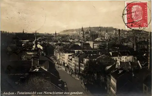 Aachen, Totalansicht von Marschiertor aus gesehen -513534