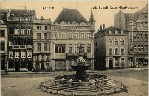 Aachen, Markt mit Kaiser Karl Brunnen -514786