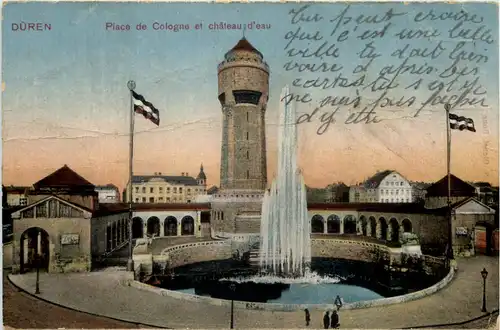 Düren, Place de Cologne et chateau dèau -514536