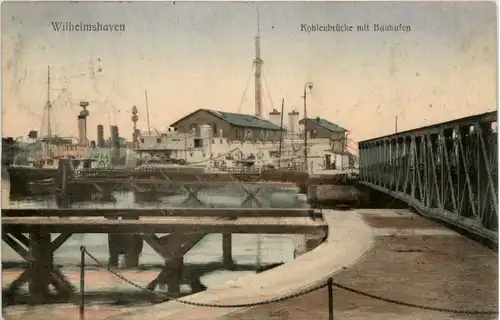 Wilhelmshaven - Kohlenbrücke mit Bauhafen -499444