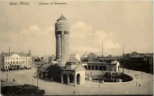 Düren, Cölnplatz mit Wasserturm -514332