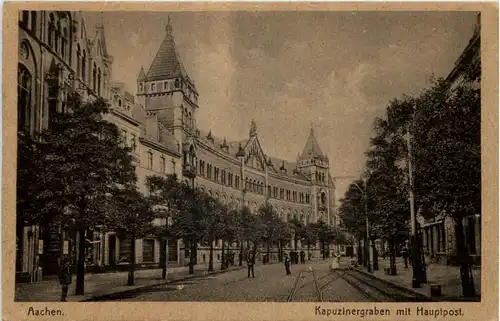Aachen, Kapuzinergraben mit Hauptpost -514996