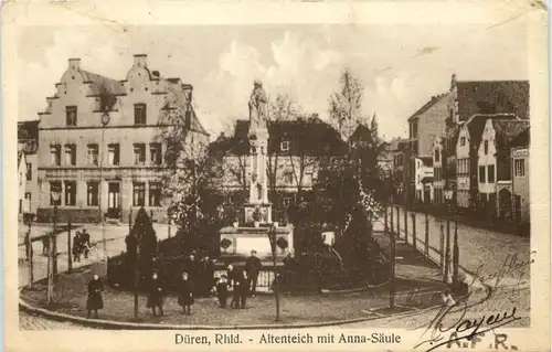 Düren, Altenteich mit Anna-Säule -514542