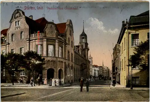 Düren, Postamt und Cölnstrasse -514550