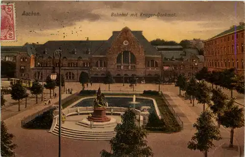 Aachen, Hauptbahnhof mit Kriegerdenkmal -515806