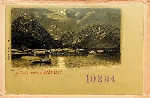 Gruss vom Achensee - Original auf Bestellnummerumschlag der Grbr. Metz - Litho -S479