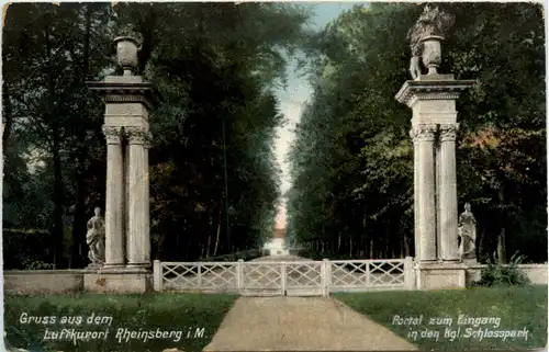 Gruss aus Kurort Rheinsberg i.M., Portal zum Eingang in den Schlosspark -398594