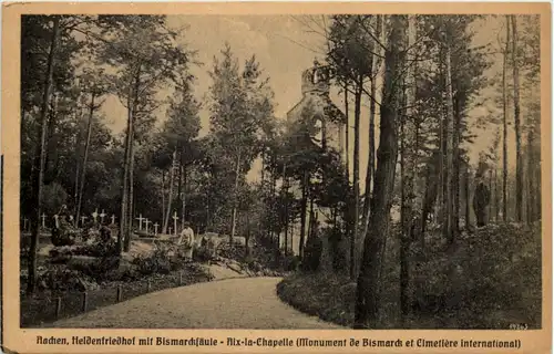 Aachen, Heldenfriedhof mit Bismarcksäule -513544