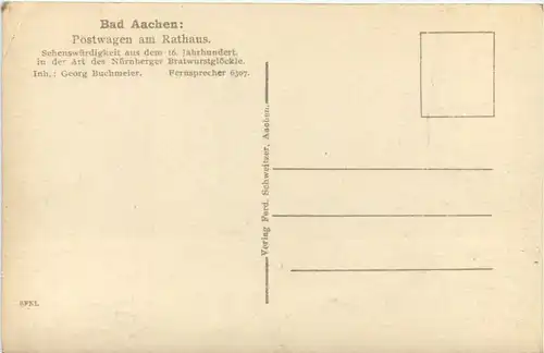 Aachen, Postwagen am Rathaus -513584