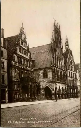 Münster i. W., Rathaus, u. Stadtweinhaus, Alte Giebelhäuser -516164