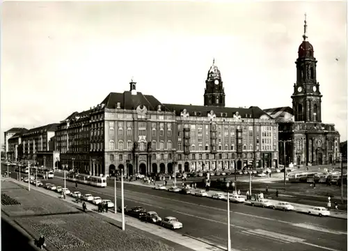 Dresden, Altmarkt mit Kreuzkirche und Thälmannstrasse -398714