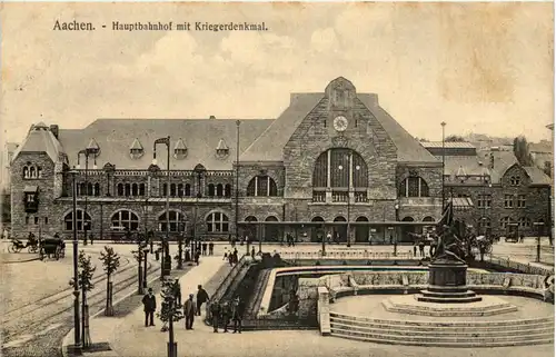 Aachen, Hauptbahnhof mit Kriegerdenkmal -515856