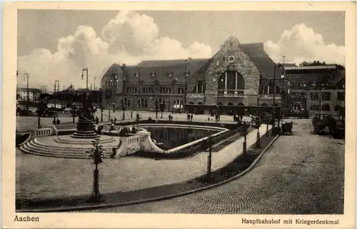 Aachen, Hauptbahnhof mit Kriegerdenkmal -515876