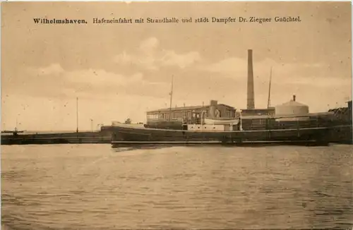 Wilhelmshaven - Hafeneinfahrt mit Strandhalle -488364