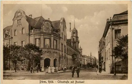 Düren, Cölnstrasse mit Postamt -515382