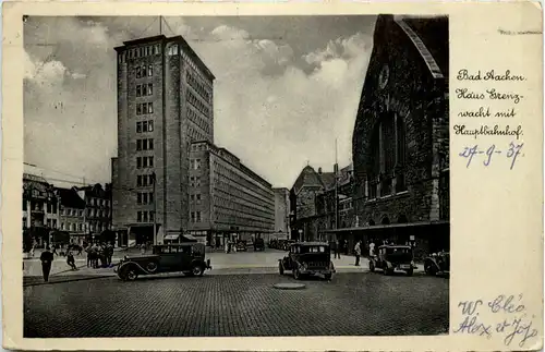 Aachen, Hauptbahnhof und Haus Grenzwacht -514968