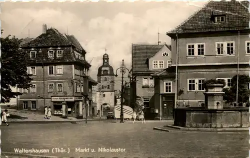 Waltershausen in Thüringen, Markt u. Nikolaustor -516818