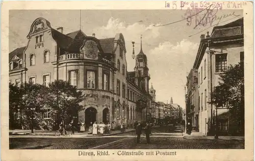 Düren, Cölnstrasse und Postamt -515574