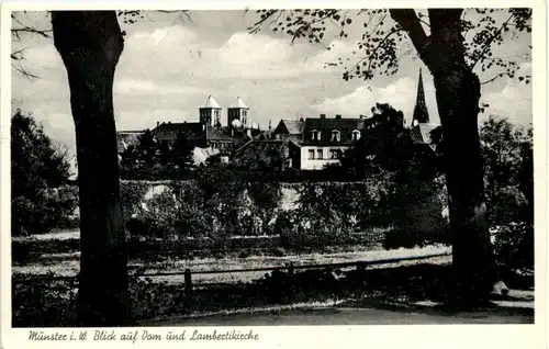 Münster i. W., Blick auf Dom und Lambertikirche -516070