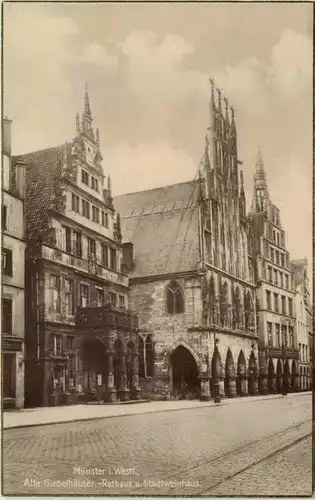 Münster i. W., Alte Giebelhäuser u. Stadtweinhaus -516310