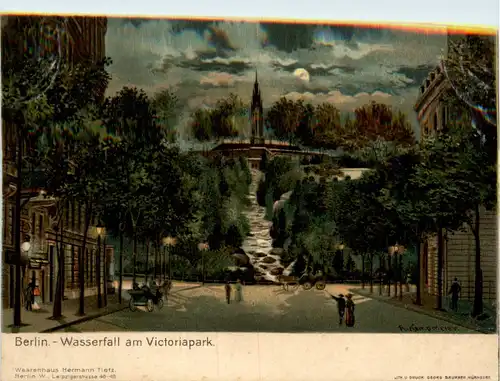 Berlin Wasserfall am Victoriapark - Litho -489270