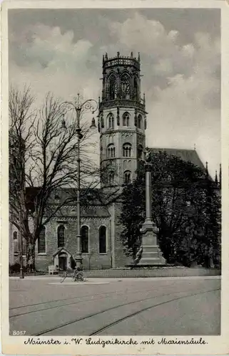 Münster i. W., Ludgerikirche mit Mariensäule -516248