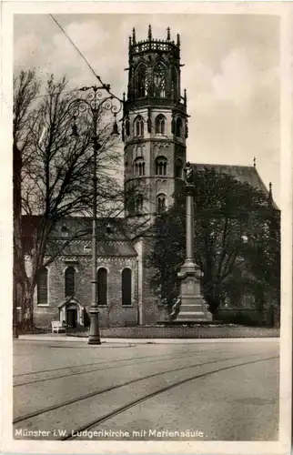 Münster i. W., Ludgerikirche mit Mariensäule -516566
