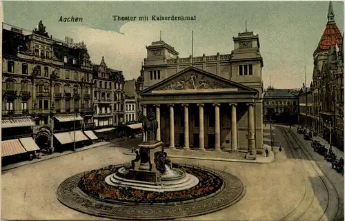 Aachen, Theater mit Kaiserdenkmal -515024