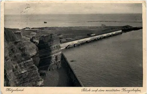 Helgoland, Blick auf den zerstörten Kriegshafen -515064