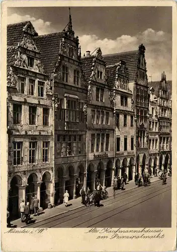 Münster i. W., alte Kaufmannshäuser am Prinzipalmarkt -516086