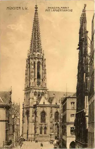 Münster i. W., Prinzipalmarkt mit Lambertikirche -516390