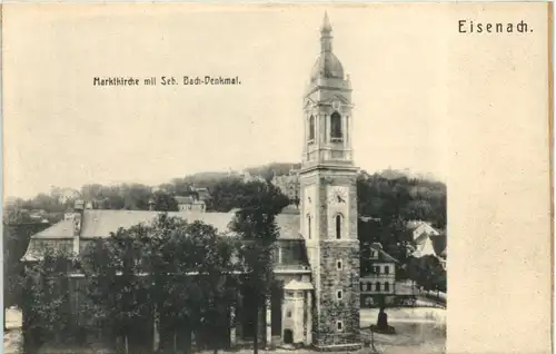 Eisenach, Marktkirche mit Seb. Bach-Denkmal -516596