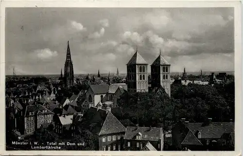 Münster i. W., Total mit Dom und Lambertikirche -516246