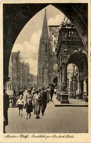 Münster i. W., Durchblick zur Lambertikirche -517934