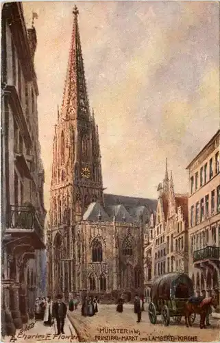 Münster i. W., Lambertikirche mit Prinzipalmarkt -516522