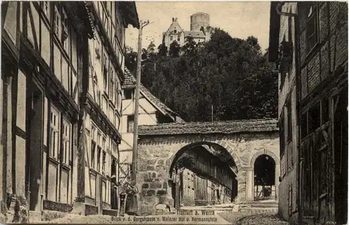 Treffurt, Blick v.d. Bergstrassen. Mainzer Hof u. Normannstein -518150