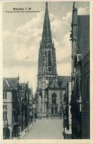 Münster i. W., Prinzipalmarkt mit Lambertikirche -516562