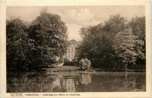 Gotha, Parkteich, Durchblick nach d. Museum -517032