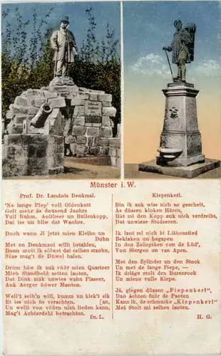 Münster i. W., Prof. Dr. Landois Denkmal und Kiepenkerl -517674