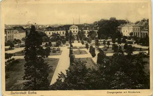 Gotha, Orangengarten mit Ministerium -517080