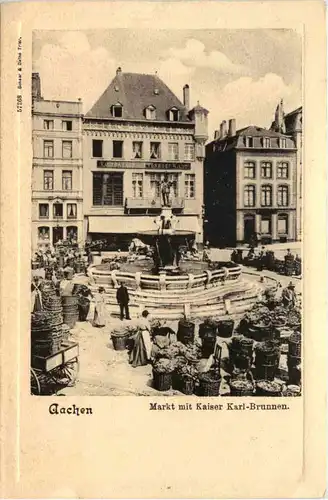 Aachen, Markt mit Kaiser Karl-Brunnen -515844