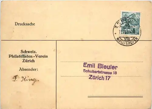 Zürich - Schweizer Philatelisten Verein -490444