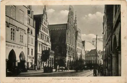 Münster i. W., Prinzipalmarkt mit Rathaus -518002