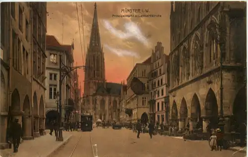 Münster i. W., Prinzipalmarkt und Lambertikirche -517768
