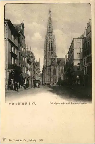 Münster i. W., Prinzipalmarkt und Lambertikirche -517844