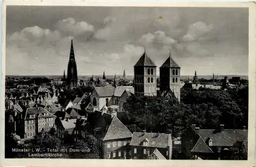 Münster i. W., Total mit Dom und Lambertikirche -516342